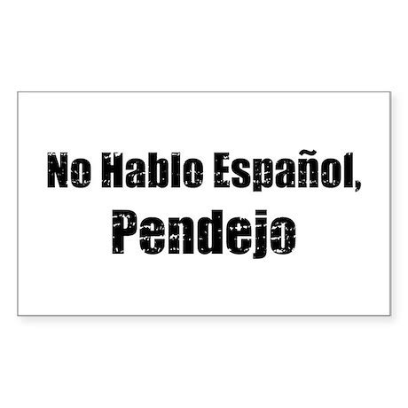 No Hablo Espanol Rectangle Decal by GMCreative