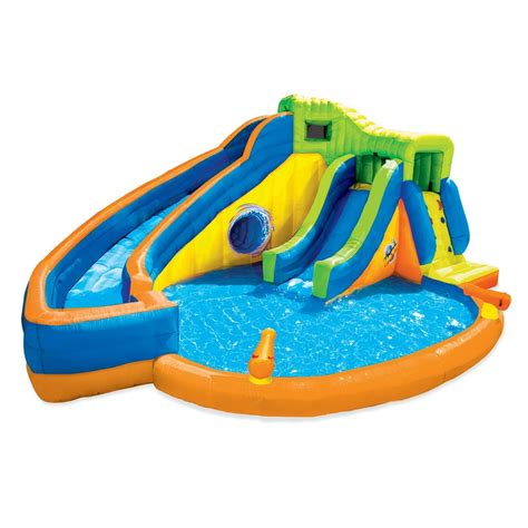 Banzai Pipeline Twist Kids Inflatable Outdoor Water Park Pool Slides ...