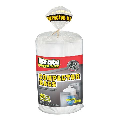 Brute Super Tuff Compactor Trash Bags, 20 Gallon, 20 Count - Walmart.com