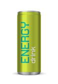 Cans of energy drink on green - Free Stock Image