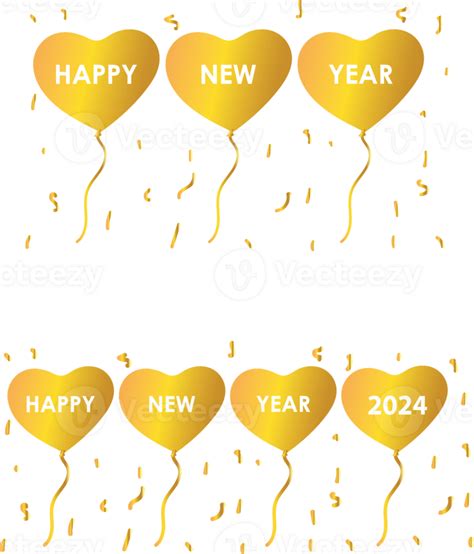 Happy New Year Balloons Set 36038948 PNG