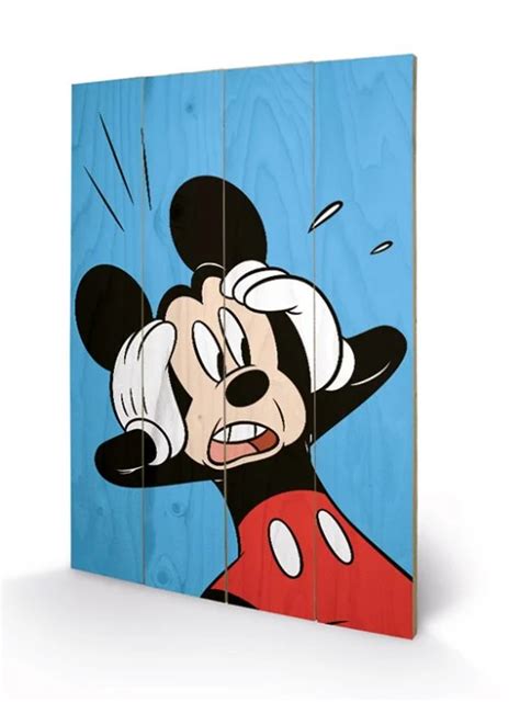 DISNEY - Mickey Mouse Shocked - Impression sur bois 40x59cm ...