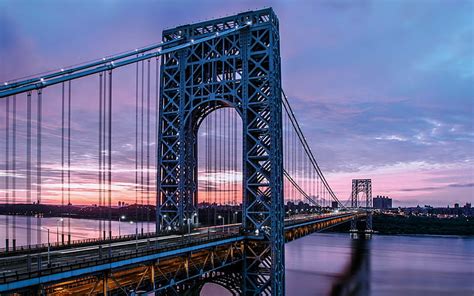 HD wallpaper: Bridges, George Washington Bridge, Light, Night, River ...