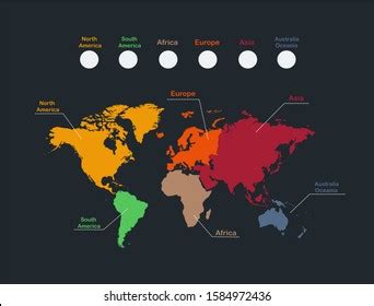 Ilustrasi Stok Infographics World Map Continents Blank 1584972436 | Shutterstock