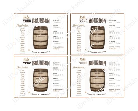 Bourbon Tasting Whiskey Tasting Bourbon Score Card - Etsy