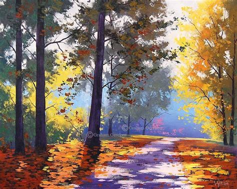 Autumn OIL PAINTING LISTED artist Original Landscape by