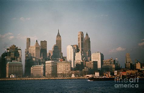 New York Skyline As Seen From The Circle Line Ferry Manhattan New York Circa 1960 Photograph by ...