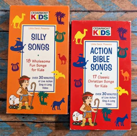 LOT OF 2 Cedarmont Kids VHS Tapes - Action Bible Songs & Silly Songs ...