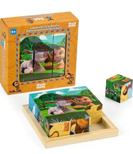 Wooden Blocks Toy Set 3+ Classic Mighty Little Bheem Toys Kids Bricks ...