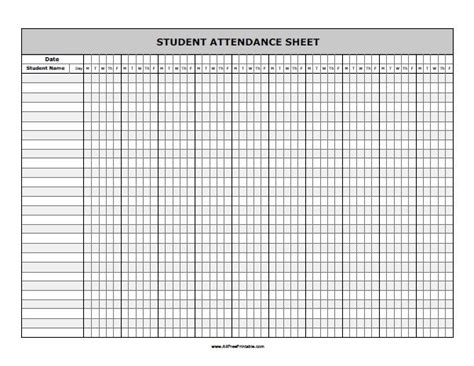 Student Attendance Sheet – Free Printable