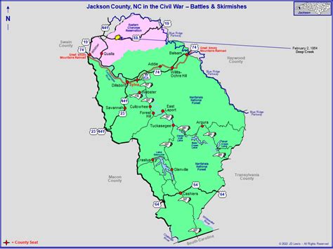 Known Civil War Battles & Skirmishes in Jackson County, NC