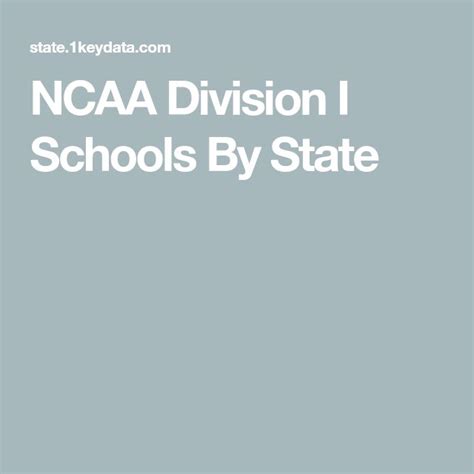 NCAA Division I Schools By State | I school, Ncaa, School