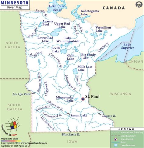 Minnesota Lakes And Rivers Map - China Map Tourist Destinations