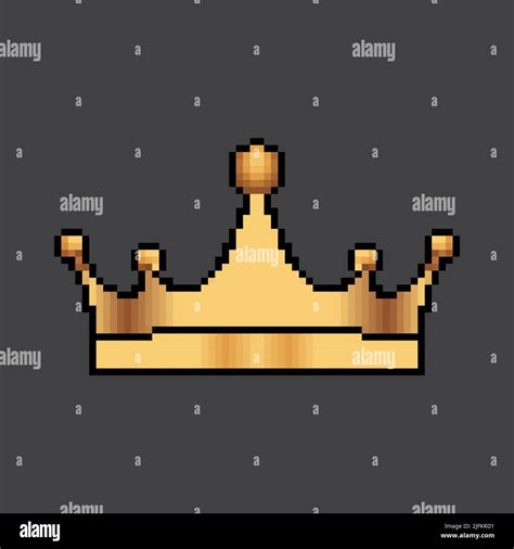 Vector pixel art crown. Pixel art golden crown. Pixel art royal king hat. Vector illustration ...