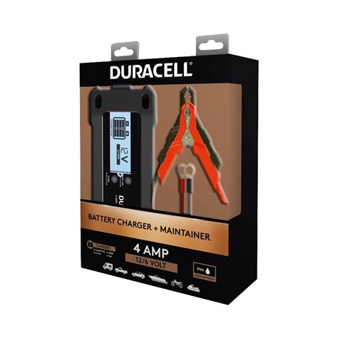 Duracell 4 Amp Battery Charger Maintainer for 6 Volt, 12 Volt, SLA, AGM ...