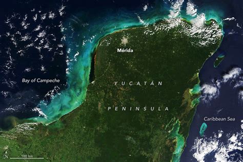 Sediment Swirls Off the Yucatán