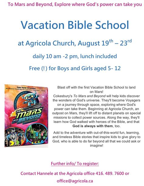 To Mars and beyond VBS | Agricola