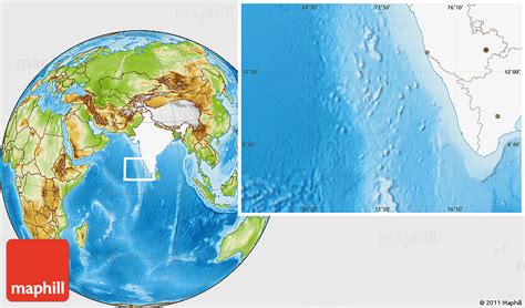 Physical Location Map of Laccadive Islands, highlighted country