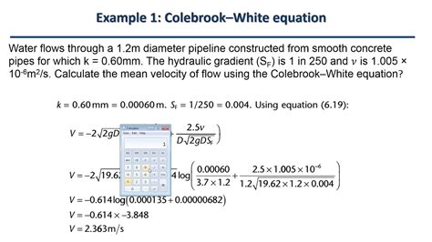 6.5 Example 1 Colebrook–White equation - YouTube