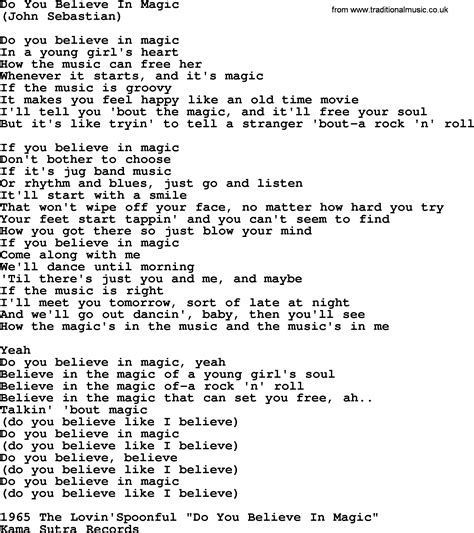 Do You Believe In Magic, by The Byrds - lyrics with pdf