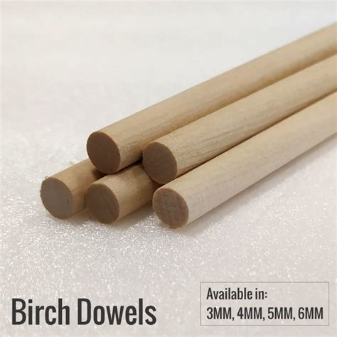 Birch Wood Dowels - 3MM, 4MM,6MM -Vortex-RC