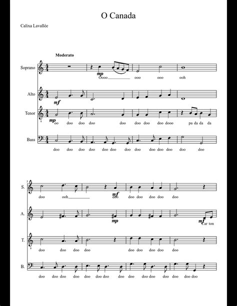 O Canada sheet music for Voice download free in PDF or MIDI