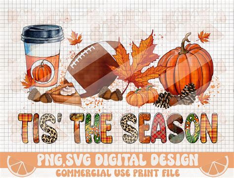 Tis The Season PNG SVG, Leopard Pumpkin Png Svg, Fall Png Svg, Football Png Svg, Autumn, Fall ...