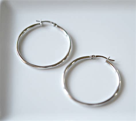 Large sterling silver hoop earrings