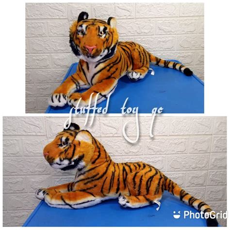 Tiger stuffed toy, realistic tiger plush toy, animal tiger. | Shopee ...