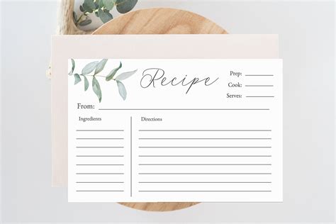 Editable 4x6 recipe card template for word - nativemertq