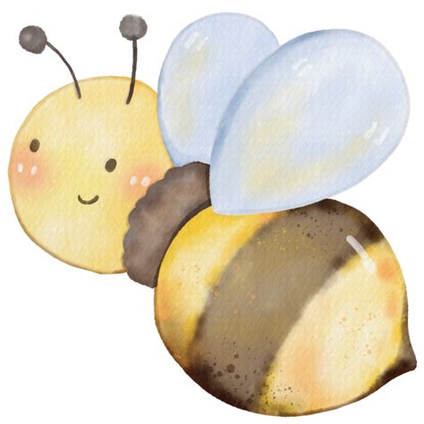 Cute bee animal character watercolor 13183330 PNG