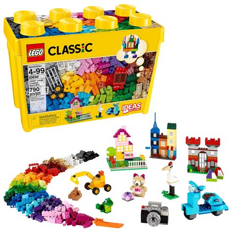 Buy LEGO Classic Large Creative Brick Box 10698 Building Toy Set for Back to School, Toy Storage ...