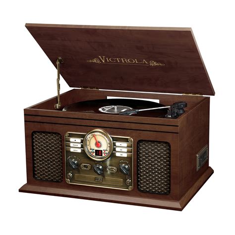 Victrola VTA-200B-ESP 6-in-1 Nostalgic Bluetooth Record Player with 3-speed Turntable