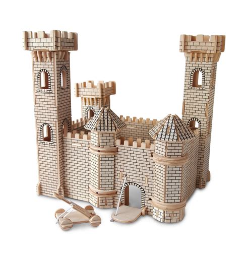 Puzzled 3D Puzzle Castle Set Wood Craft Construction Model Kit, Fun & Educational DIY Wooden Toy ...