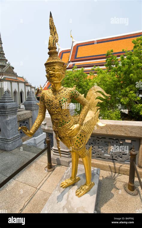 Gilded Kinnara a Mythological half human, half bird creature in Wat ...