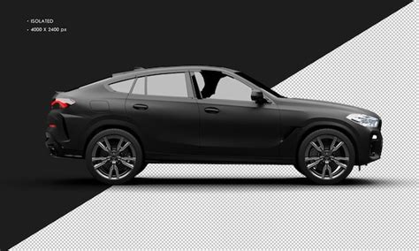 Premium PSD | Isolated realistic matte black luxury modern city sport suv car from right side view