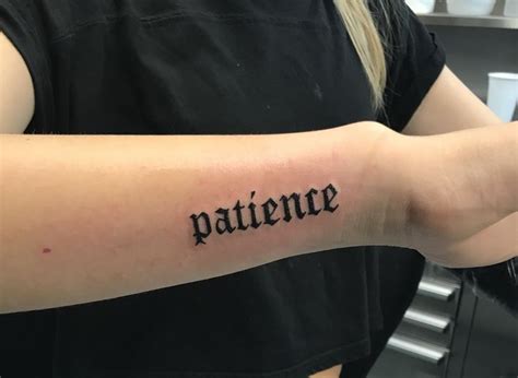 First Tattoo | Patience tattoo, Hand tattoos, Tattoos