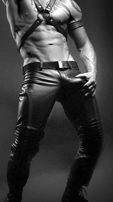Pin on Men in Leather Big Bulge