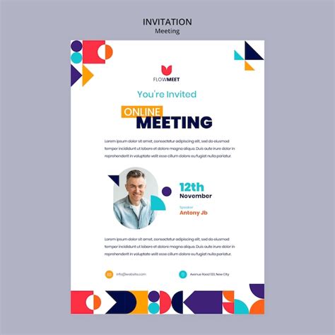 Free PSD | Online meeting invitation template