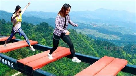 Scary Glass bridge in china | Try Not To Laugh | Comedy Video | Part 3 ...