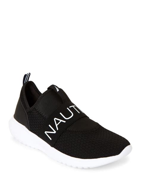 Nautica Black Rosemont Logo Knit Slip-on Sneakers - Lyst