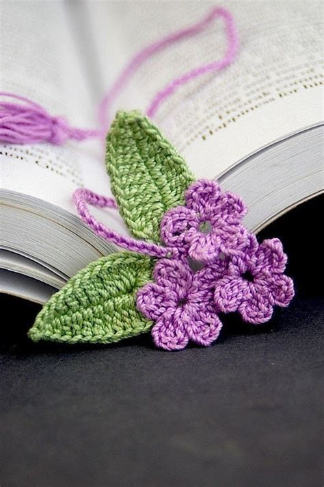 Crochet Flower Bookmark Purple Blossoms RESERVED for easy123