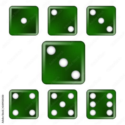 Green Six-Sided Dice Vector Illustration Icon Symbol Graphic Stock Vector | Adobe Stock