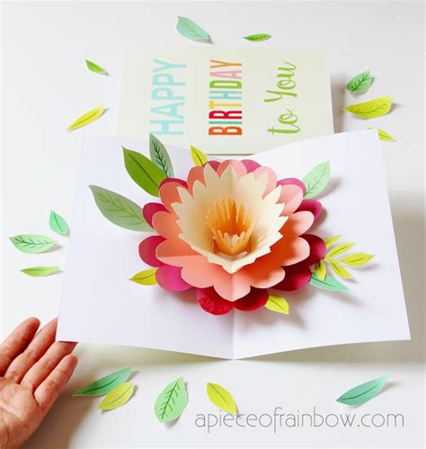 DIY Happy Mother's Day Card with Pop Up Flower - A Piece Of Rainbow