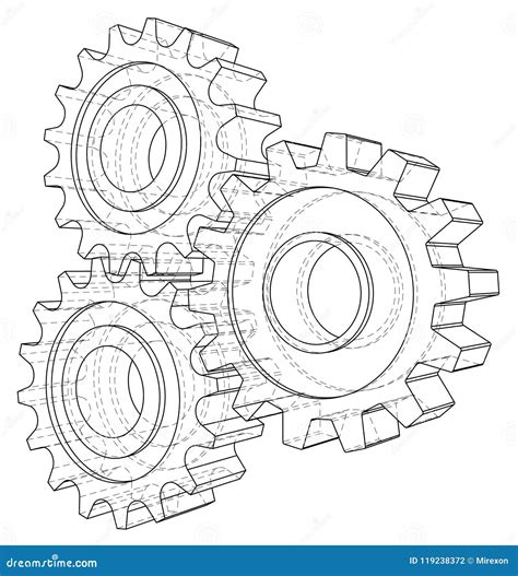 Cogs and Gears. Vector Rendering of 3d Stock Vector - Illustration of ...