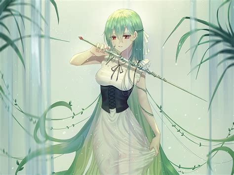 Anime, Original, Girl, Green Hair, Sword, HD wallpaper | Peakpx