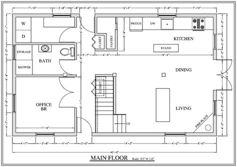 Floor Plan 960 sqft (B) | Loft floor plans, Cabin floor plans, House plan with loft