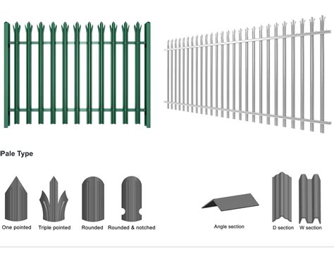 Customized Heavy Duty Palisade Fence Panels Curved Top Palisade Fencing ...