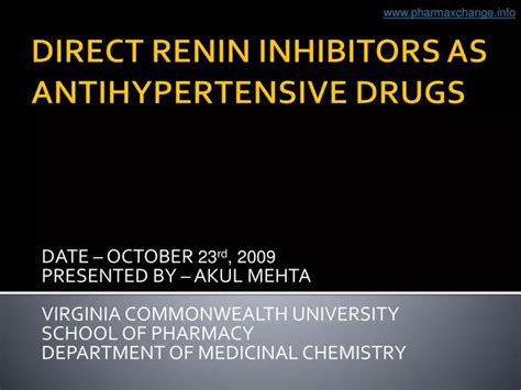 PPT - DIRECT RENIN INHIBITORS AS ANTIHYPERTENSIVE DRUGS PowerPoint Presentation - ID:1447424