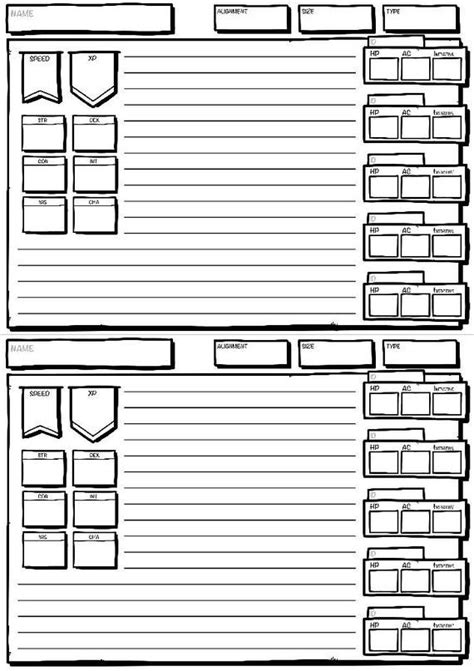 Dungeons and Dragons 5e Compatible Monster Tracking Sheet | Etsy ...